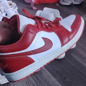 Nike Red and White Sneakers Classic Design